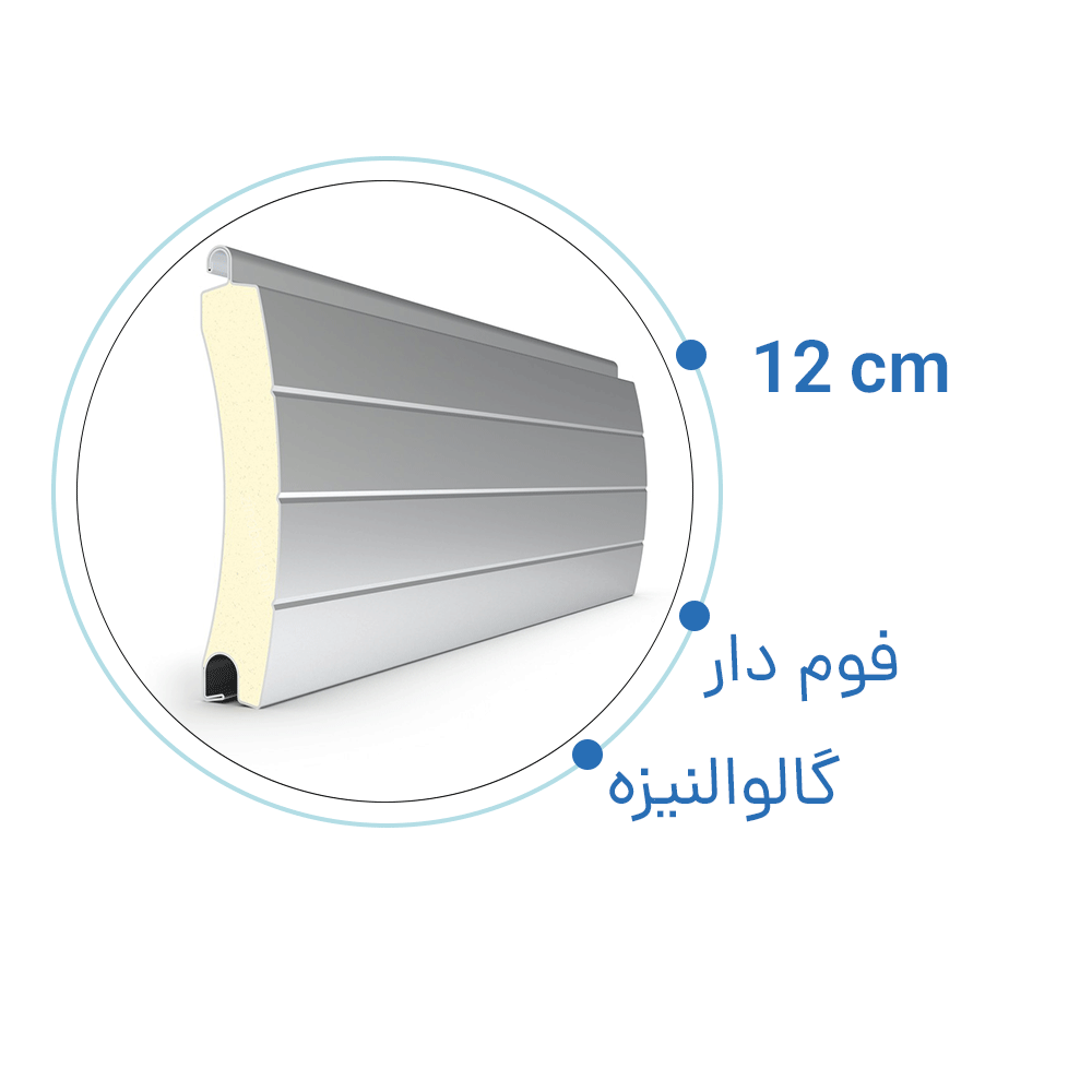 تیغه کرکره برقی گالوانیزه فوم دار 12 سانتی