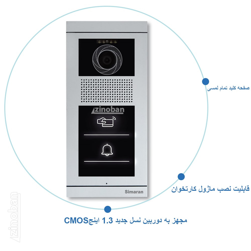 پنل آیفون تصویری سیماران مدل فرداد لمسی کارتخوان