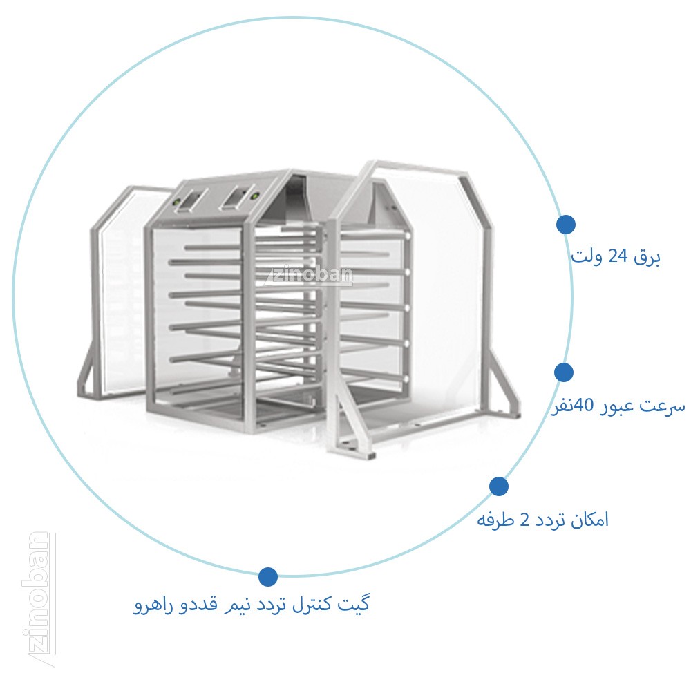 گیت کنترل تردد نیم قد دو راهرو مدل MD-G411