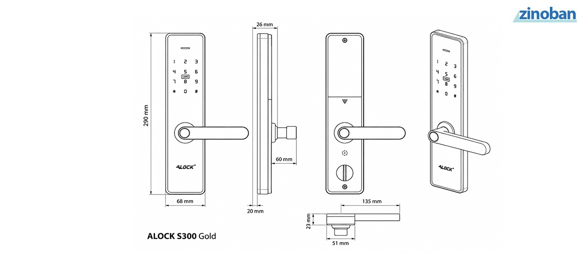 ALOCK S300 Gold Digital Fingerprint Door Lock