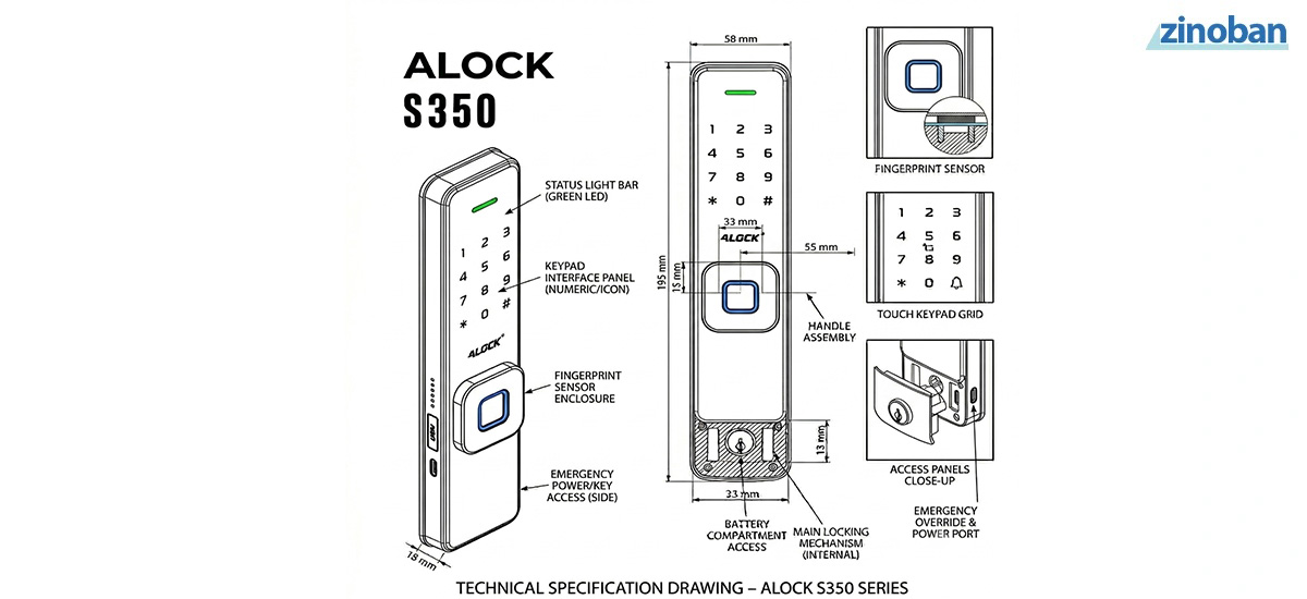 ALOCK S350 Digital Fingerprint Door Lock