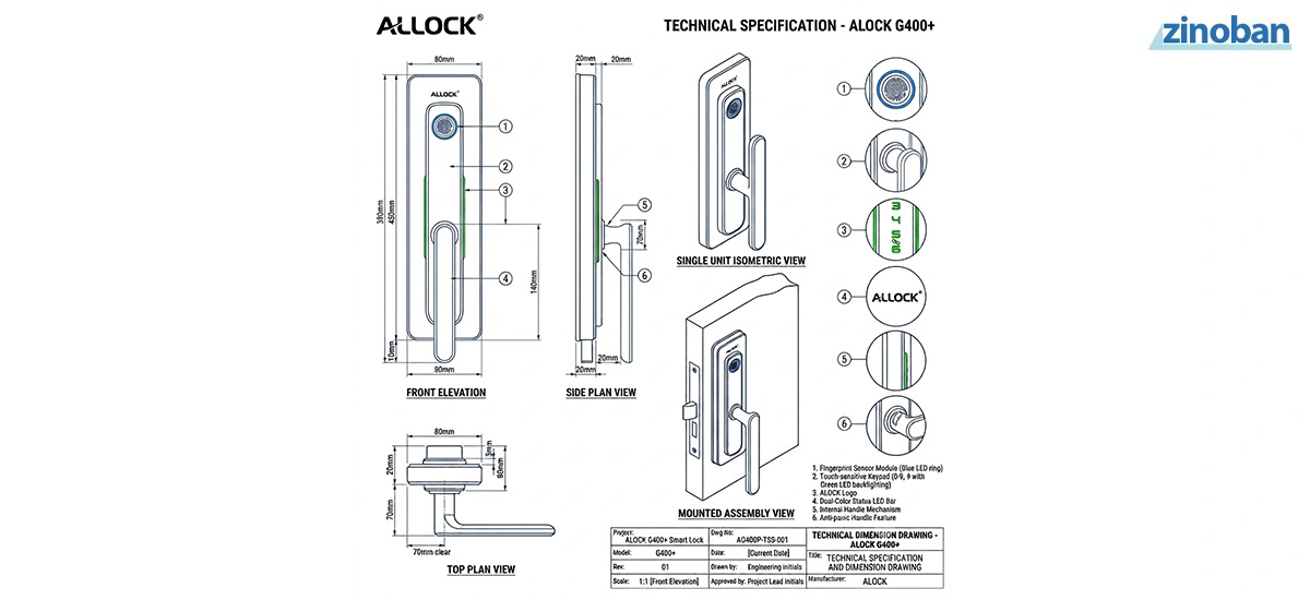 ALOCK +G400 Security Smart Lock