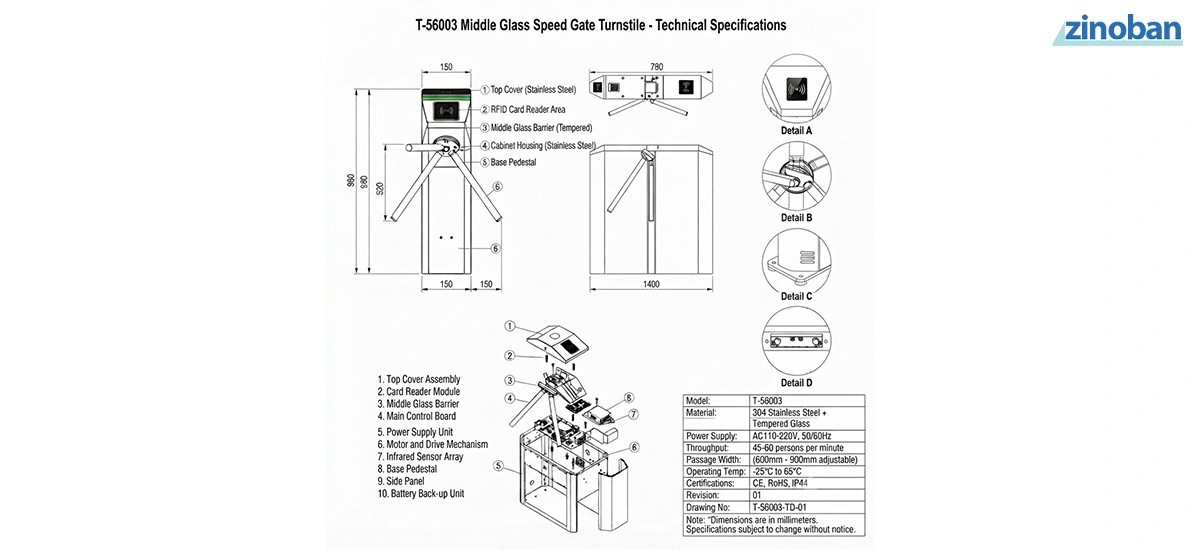 Middle Glass Speed Gate T-56003