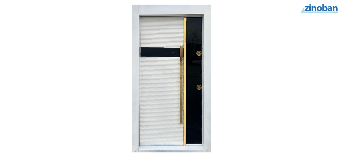 درب ورودی شیشه ای سفید، در ضد سرقت مدرن گلس، قیمت درب لوکس ورتی، White Verti Glass Door.